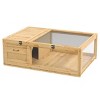 LAOTIES Wooden Turtle Habitat,Indoor Outdoor Tortoise House,35'' Large Reptile Enclosure with Hide Area,Mesh Roof And Viewing Windows - 4 of 4