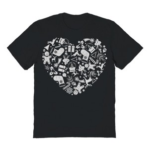 Rerun Island Men's Christmas Heart Short Sleeve Graphic Cotton T-Shirt - 1 of 1