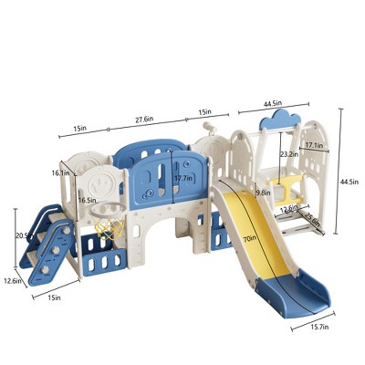 Vynxaria 11-in-1 Toddler Slide & Activity Center - Indoor/Outdoor Playground for Ages 1-4