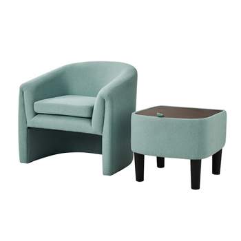 Giles Morden Upholstered Armchair with Removable Legs Storage Ottaman|Artful Living Design