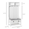 NicBex Hall Tree for Hallway,Modern Coat Racks with Hooks and Shoe Bench,Entryway Furniture for Hallway,Living Room,Bedroom,White - 3 of 4