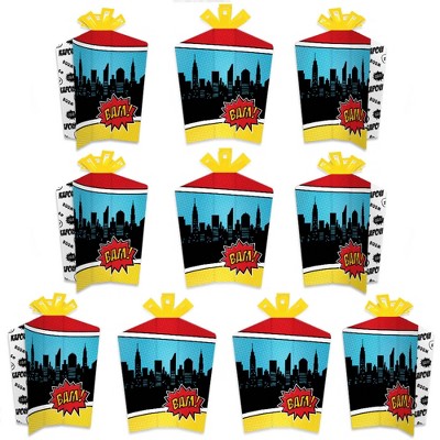 Big Dot of Happiness Bam Superhero - Table Decorations - Baby Shower or Birthday Party Fold and Flare Centerpieces - 10 Count