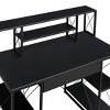 Grungis Office Desk with Open Shelves and Hutch,Computer Desk with 1 Drawer for Home Office,Company - 4 of 4
