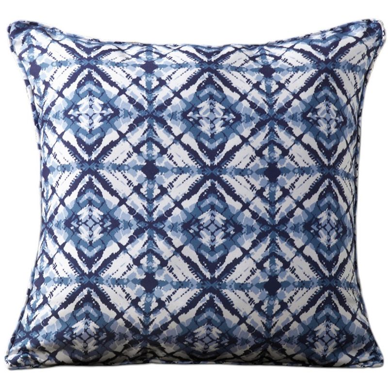 Kate Aurora 2 Piece Blue Tie Dye Abstract Indoor/Outdoor Oversized & Overfilled Zippered Throw Pillow - 20" X 20", 1 of 3