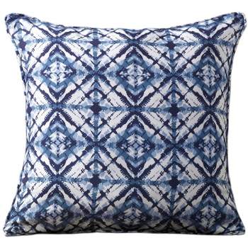 Kate Aurora 2 Piece Blue Tie Dye Abstract Indoor/Outdoor Oversized & Overfilled Zippered Throw Pillow - 20" X 20"
