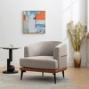 Ridstar Modern Round Fabric Armchair with Cushion for Living Room, Bedroom & Study-Burnt Orange - 2 of 4