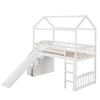 PAGED Twin Size Loft Bed House Design Modern Metal Bed Frame with Storage Stair and Guardrail for Bedroom - 4 of 4