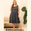 Agnes Orinda Women's Plus Size Sleeveless Ruffle Tiered Hem Comfy Lovely Cat Midi Tank Nightgown - 3 of 4