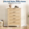 Fluted Drawer Dresser for Bedroom, Mid Century Modern Chest of Drawers, Wooden Fluted Dresser Chest with Clothes Storage Cabinet, Oak & White - 3 of 4