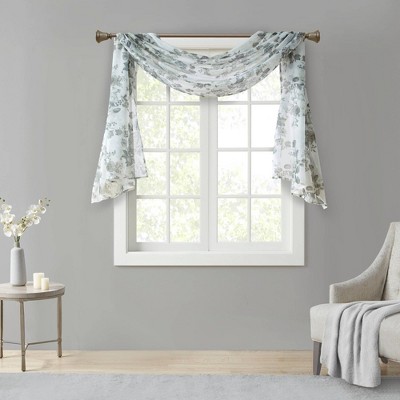 white sheer scarf curtain