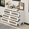 ALEXOUN 6 Drawers Dresser,Rustic Farmhouse Style Wooden Dresser with Storage Cabinet and Metal Handles for Bedroom,Hallway, Entryway,Closet - 2 of 4