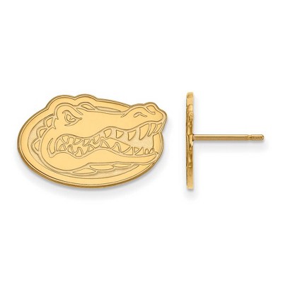 Black Bow Jewelry 14k Yellow Gold Florida Gators NCAA Post Earrings