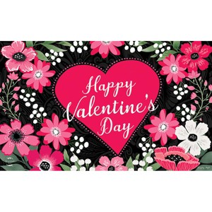Briarwood Lane Doormat 30x18 Indoor Outdoor Happy Valentine's Floral For Valentine's Doormat - 1 of 4