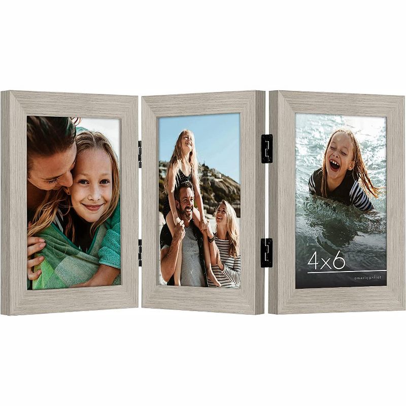 Americanflat Hinged Picture Frame with tempered shatter-resistant glass - Available in a variety of sizes and styles, 1 of 5