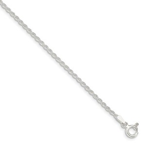Black Bow Jewelry 1.75mm Sterling Silver Classic Solid Rope Chain Bracelet - 1 of 4