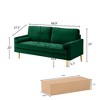 TiramisuBest 65" Velvet Sofa, Plush Upholstered Couch for Living Room or Bedroom (Grey) - 3 of 4