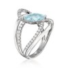 Ross-Simons 0.80 Carat Aquamarine Highway Ring With .36 ct. t.w. Lab-Grown Diamonds in Sterling Silver - 3 of 4
