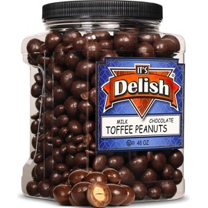Milk Chocolate Toffee Coated Peanuts by It's Delish, 48 OZ Jumbo Container - 1 of 4