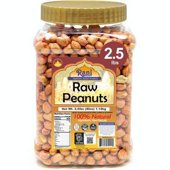 Peanuts Raw Whole w/Skin (uncooked, unsalted) - 40oz (2.5lbs) - Rani Brand Authentic Indian Products