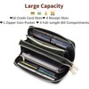 BEAFUP Large Capacity Double Zip RFID Blocking Women’s Wallet - Genuine Leather Wristlet Clutch for Travel,Everyday Use - 3 of 4