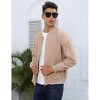 Mens Bomber Jackets Faux Suede Lightweight Flight Jacket Zip Up Active Coat - 4 of 4