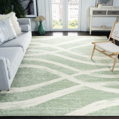 Gray Square Stain-Resistant Synthetic Area Rug