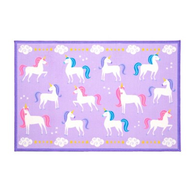 Image of Wildkin Kids Rug , For Classrooms, Playrooms & Bedrooms, Features Skid-Proof Backing,Durable Nylon Material (Unicorn)