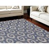 Blue and Tan Geometric Hand Woven Area Rug - 2 of 4