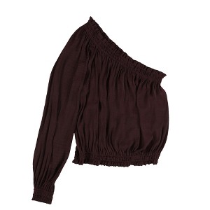 bar III Womens Solid One Shoulder Blouse - 1 of 2