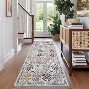 Washable Rugs for Living Room Ultra-Thin Oriental Non-Slip Non Shedding Accent Carpet - 1 of 4