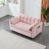 Moncamel Modern Velvet Sofa 3-in-1 Convertible Sleeper Sofa with Pull-Out Bed, Backrest, Pillows & Pockets - Perfect for Small Spaces Living Room - 4 of 4