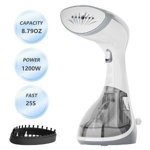 WHALL Handheld Steamer & Iron with 1200W Fast Heat, Dry Ironing, Wrinkle Remover, Brush Attachment, Portable for Clothes & Travel - 1 of 4
