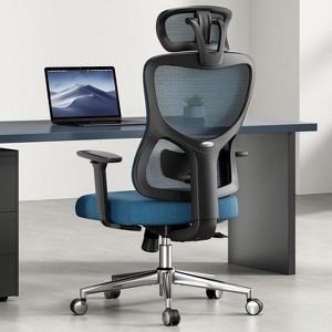 Fontoi Task and Office Chairs, Computer Desk Chair with Adjustable Lumbar Support, Office Chair with Adjustable Headrest, Blue, 25.98"*26.77"*40.6" - 1 of 4