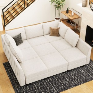 Belffin 9 Seats Chenille Modular Sectional Sofa Sleeper Couch with Storage for Living Room - 1 of 4