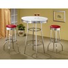 Retro-Style Bar Height Stools Set of 2 with Padded Seats and Chrome Base, Flared Legs for Kitchen or Home Bar - 4 of 4