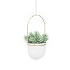 Umbra Triflora 5 Hanging Planter White/Brass: Indoor Ceiling Mount, Adjustable Ropes, Modern Decor - 4 of 4