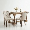 Set of 2 Velvet Tufted Dining Chairs with Solid Wood Handles, Nailhead Trim, Curved Legs, Accent Chairs for Dining Room or Kitchen - 3 of 4