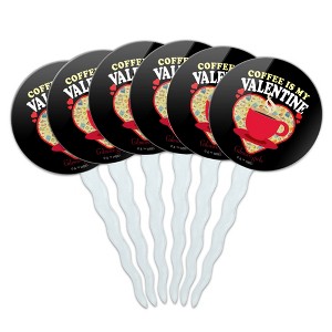 Gilmore Girls Coffee is my Valentine Cupcake Picks Toppers Decoration Set of 6 - 1 of 4