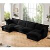 Upholstered Sectional Sofa, 4 Seater Free Combination Convertible Sofa, Sofas with Ottoman, Corduroy Fabric Sectional Sofas-Cuddlewood - 3 of 4