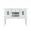 48" Elizaveta Kitchen and Dining Cabinet Faux Crystal Diamonds andWhite High Gloss Finish - Acme Furniture: Wood Composite, 4 Shelves, 1 Drawer - 3 of 4