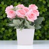 Unique Bargains Fake Plants Rose Plastic 2.95"x2.95"x7.48" 1 Pc - 2 of 4