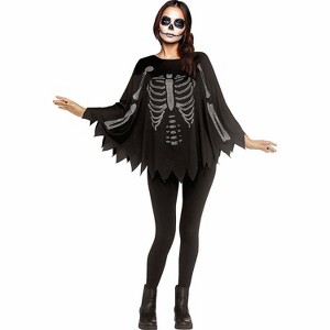 Fun World Adult General Sizing Rhinestone Bling Skeleton Halloween Costume Robe - Black One Size - 1 of 1