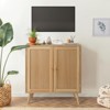 Sideboard Buffet with Rattan Decorated Doors, Kitchen Storage Cabinet with Adjustable Shelves and  Wood Feet, Sideboard Buffet Cabinet for Entry - 2 of 4