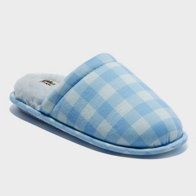 dluxe by dearfoams Women's Gingham Slide Slippers - Blue