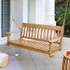 Cambridge Casual Moni Teak Wood Outdoor Porch Swing: Weather-Resistant, 2-Seater with Hanging Hardware - 4 of 4
