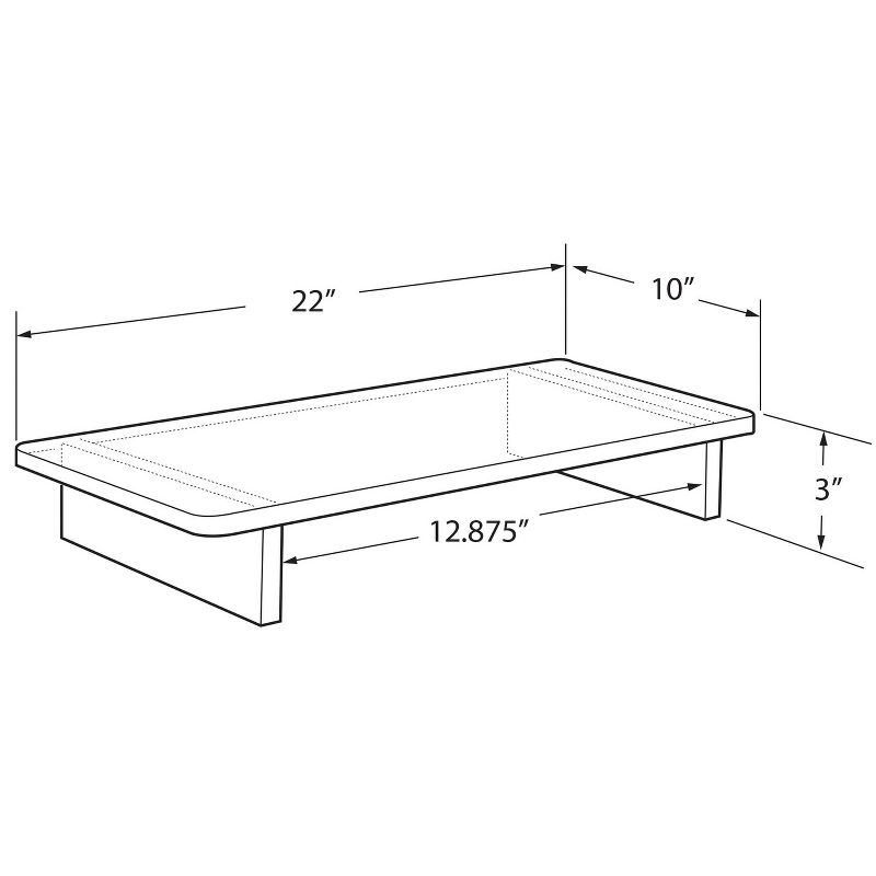 Azar Displays Clear Acrylic 22"W x 10"D x 3"H 1/2" Thick Deluxe Riser w/ Bumpers, 3 of 9