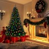 6.5FT Pre-Lit Artificial Christmas Tree, Premium Hinged Xmas Tree with 350 Warm White & Colored Change Lights - 2 of 4