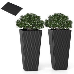 Costway 30" Tall Flower Pot Set of 2 Modern Decorative Planter Pots with Open-ended Base - 1 of 4