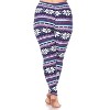 Women's Plus Size Printed Leggings - One Size Fits Most Plus - White Mark - 3 of 3