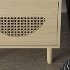 Garvee Rattan Nightstand with USB Ports - 2-Tier End Table for Living Room & Bedroom, Natural Wood Top, Convenient Charging Station - 2 of 4